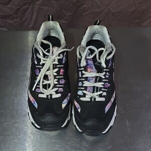 Skechers Black and Pink Sneakers with Chunky Design